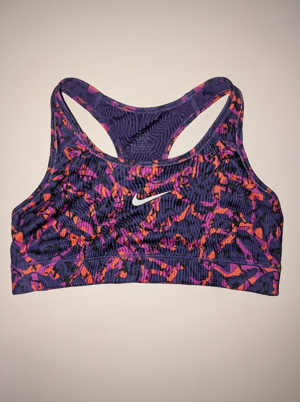 Nike Dri-FIT Purple & Pink Printed Sports Bra